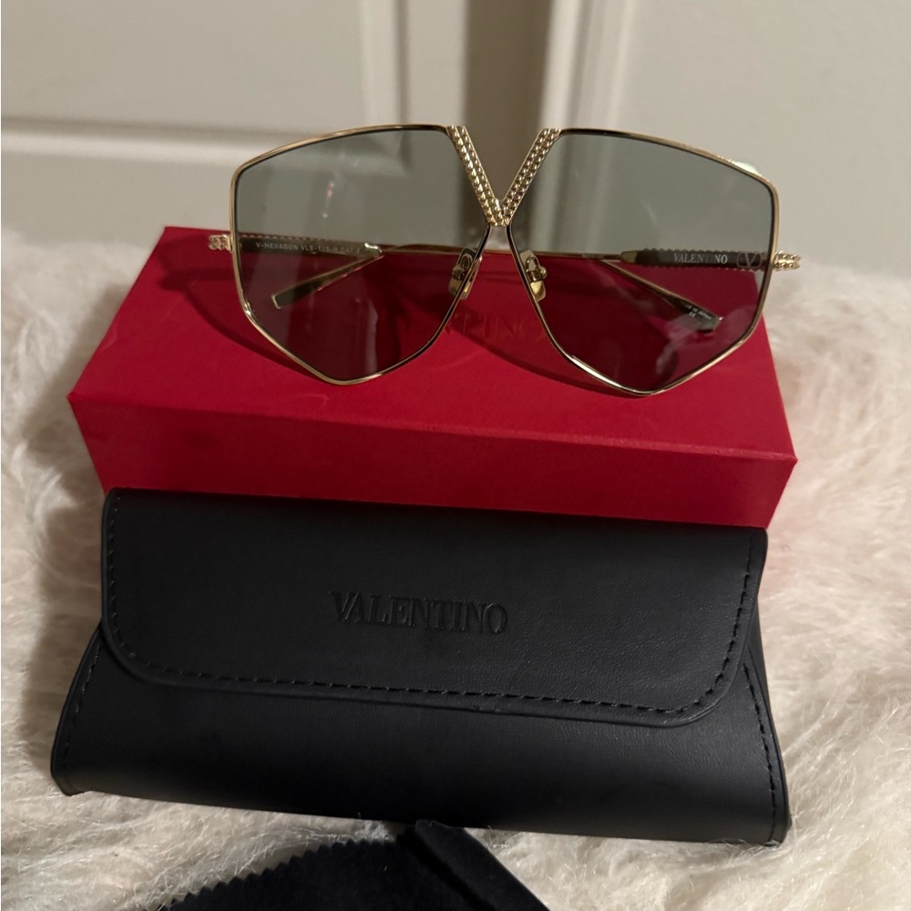 Valentino Gold Aviator Sunglasses